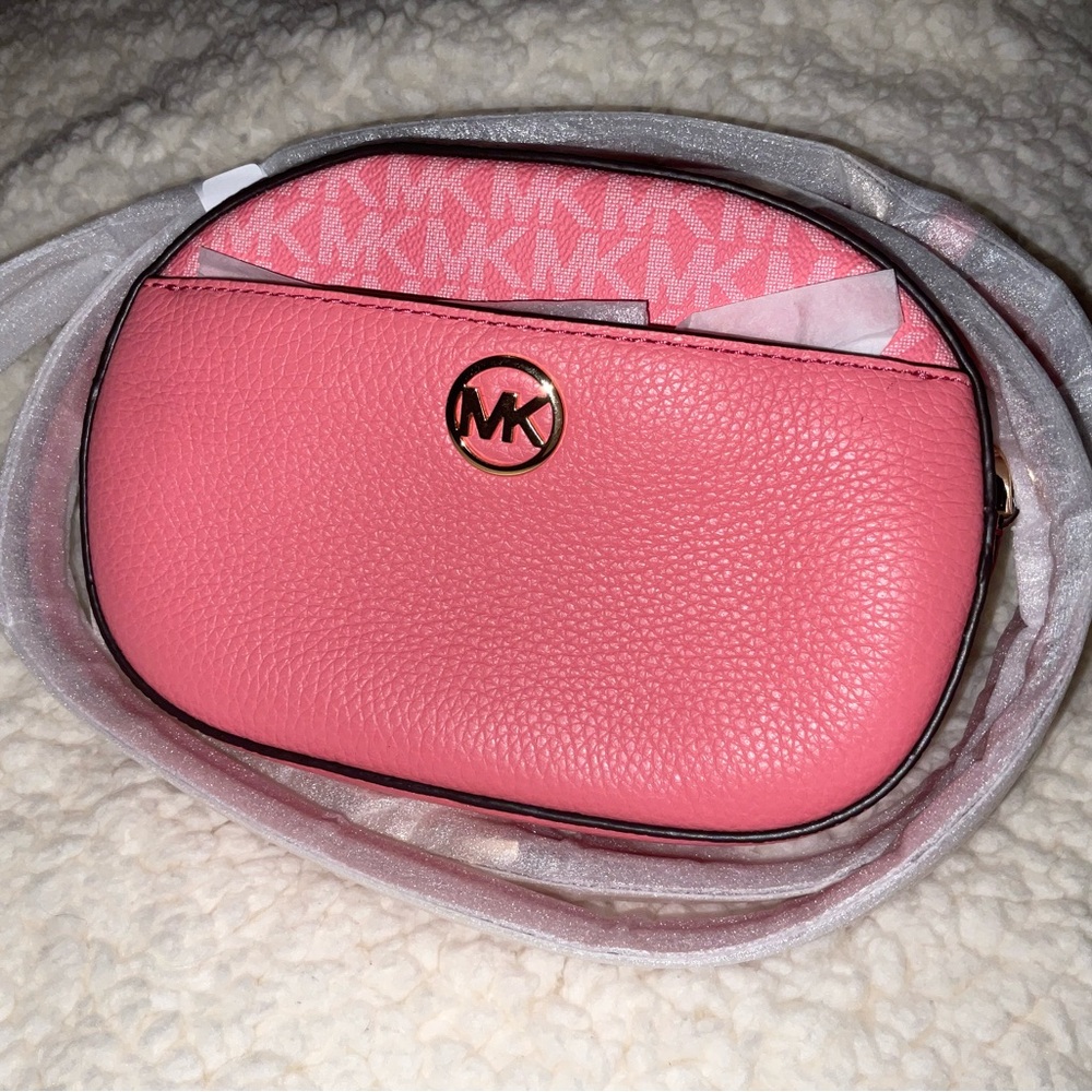 Michael Kors Vibrant Pink Leather Crossbody